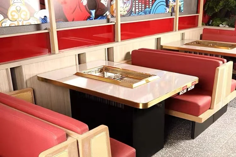 Customized Marble Commercial Smokeless Electric Bbq Grill And Hot Pot 2 In 1 WIth Metal Frame