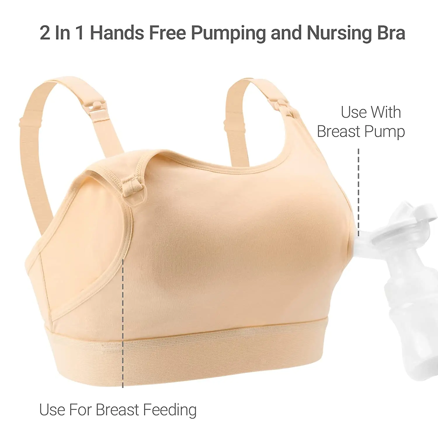 Adjustable Breast -  Pumps Holding and Nursing Bra Hands Free Pumping Bra