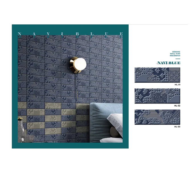 100x300 decorative  wall tiles best decorative tiny tiles glazed dark colour tiles hot selling