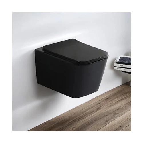 Europe Hot Selling High Quality Wc Water Closet Bathroom Matte Color Rimless Ceramic Wall Hung Toilet