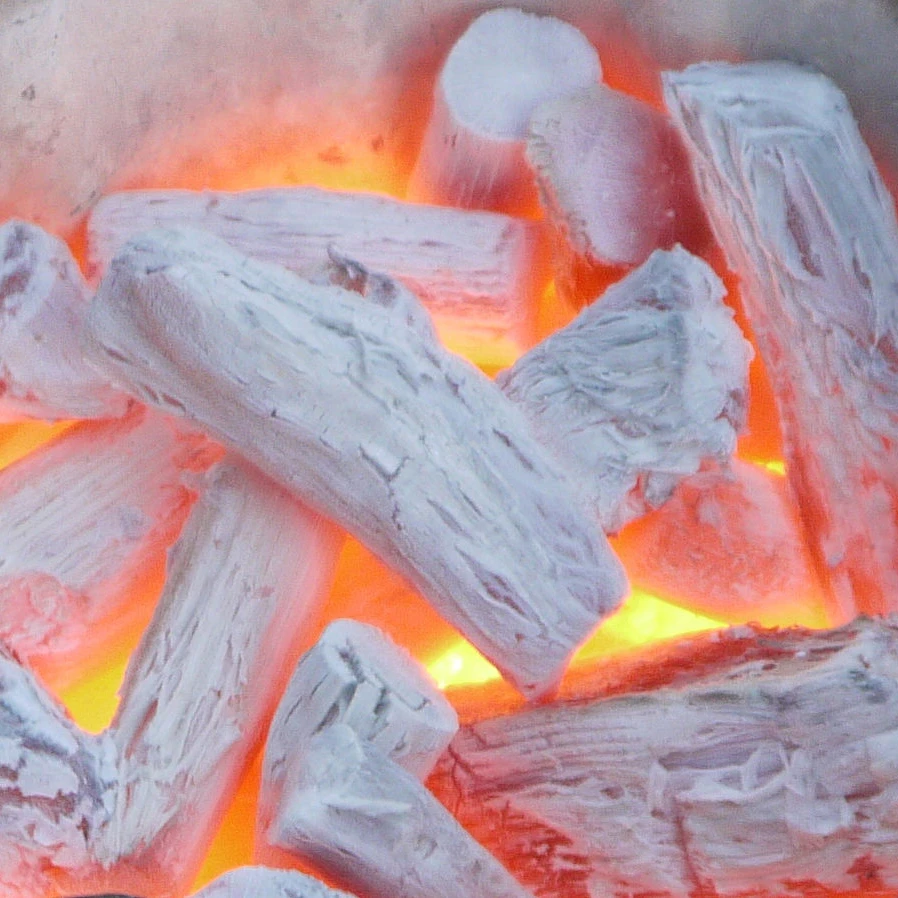 Lychee wood white charcoal binchotan customized size binchotan stick hard wood white charcoal from Vietnam