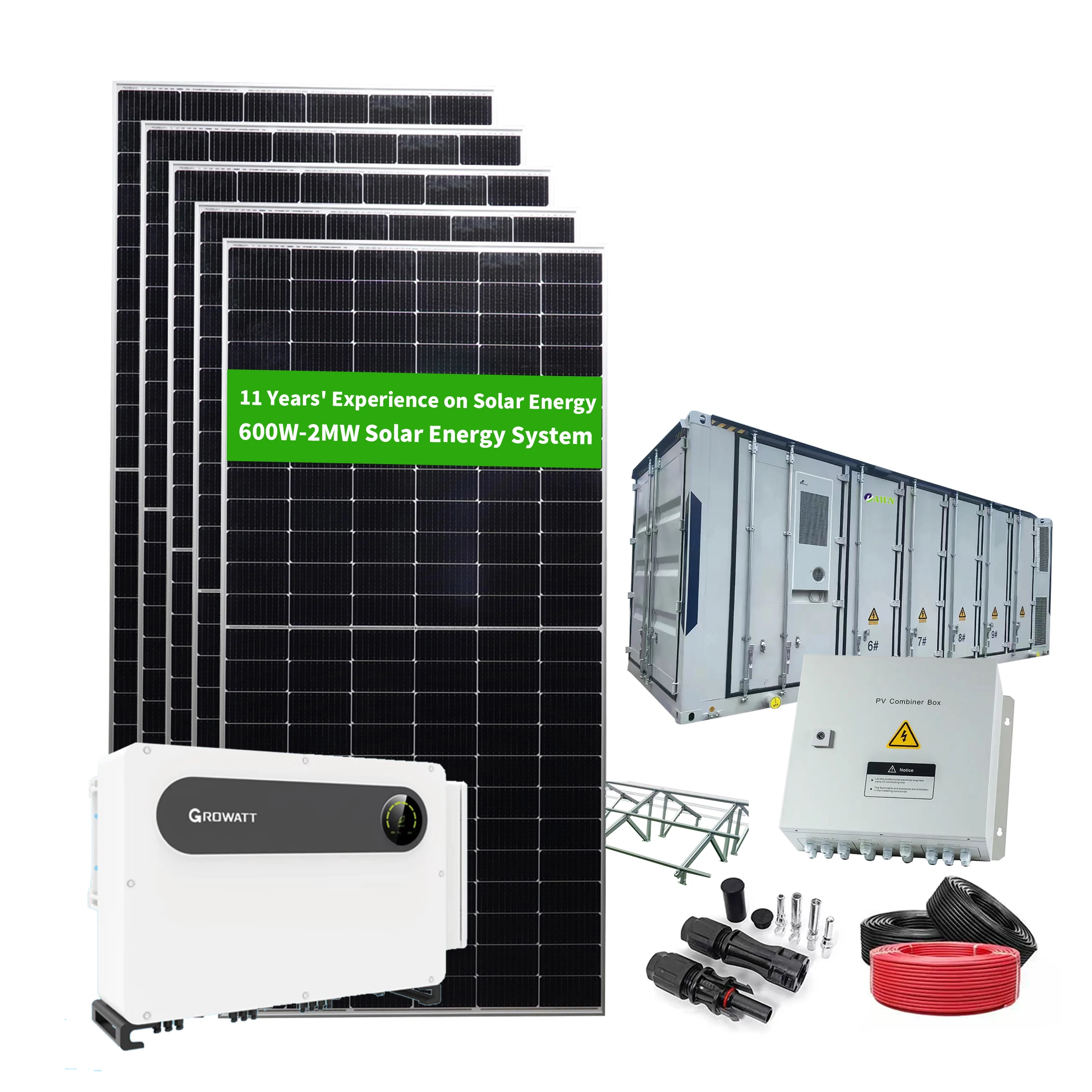500KW Industrial Solar Generation System Solar Tracker For Sun Tracking System All In One System For Commercial Industrial