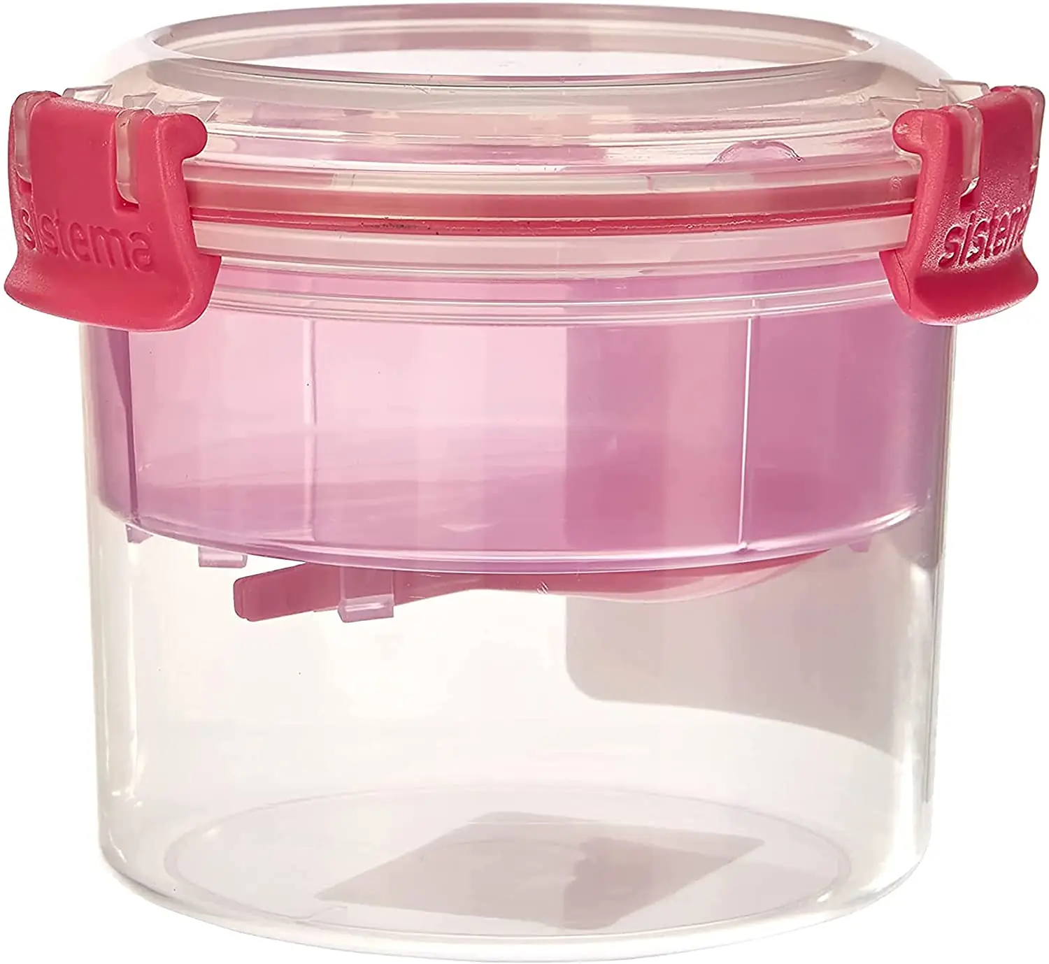 BPA Free Plastic Assorted Colour 530ml Breakfast Food Storage Container with Compartments and Spoon with Easy Locking Clips Lid
