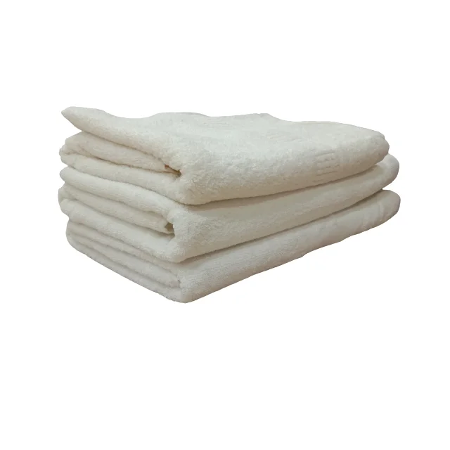 100% Pure Cotton Fabric Made White High Quality Towels with Rectangle Shaped For Sale By Indian Exporters