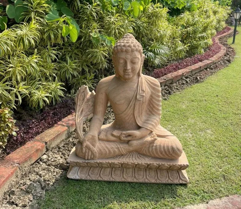 Beautiful Marble Lord Buddha Murti sitting Sculpture For Home Decoration Indian God Marble Statue In Best Price