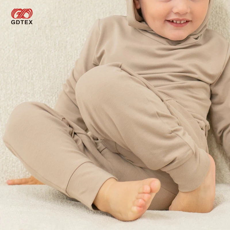 GDTEX Custom Hooded Jogger Set French Terry Matching hooded top with pocket and sweatpant Baby Toddler Kid Jogger Set