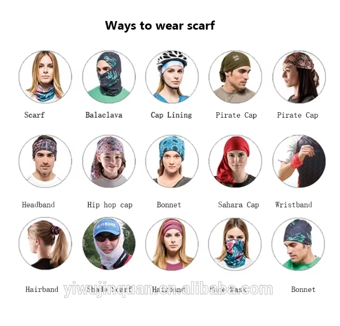 Personalised Printed Free Design Coolmax Polyester Custom Bandana head bands Neck Gaiters Face Covering Seamless durags for men