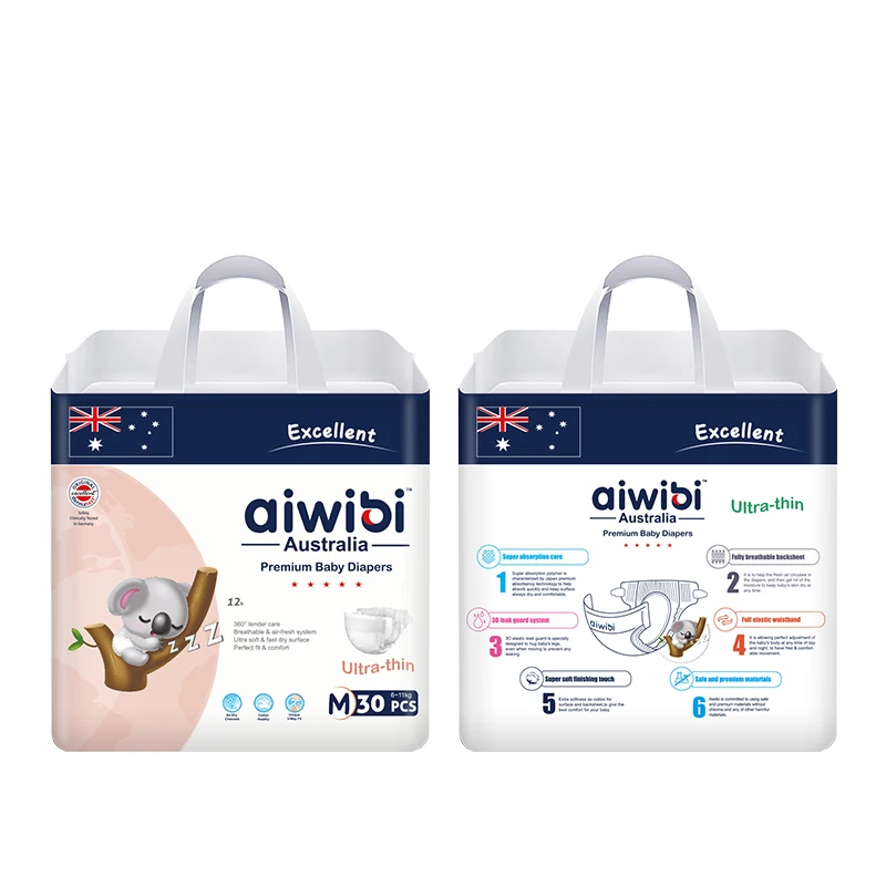 Aiwibi Baby Diapers/Nappies In Brazil  Baby Disposable Diaper Japan SAP Fitted Breathable Tape Diapers Wholesalers