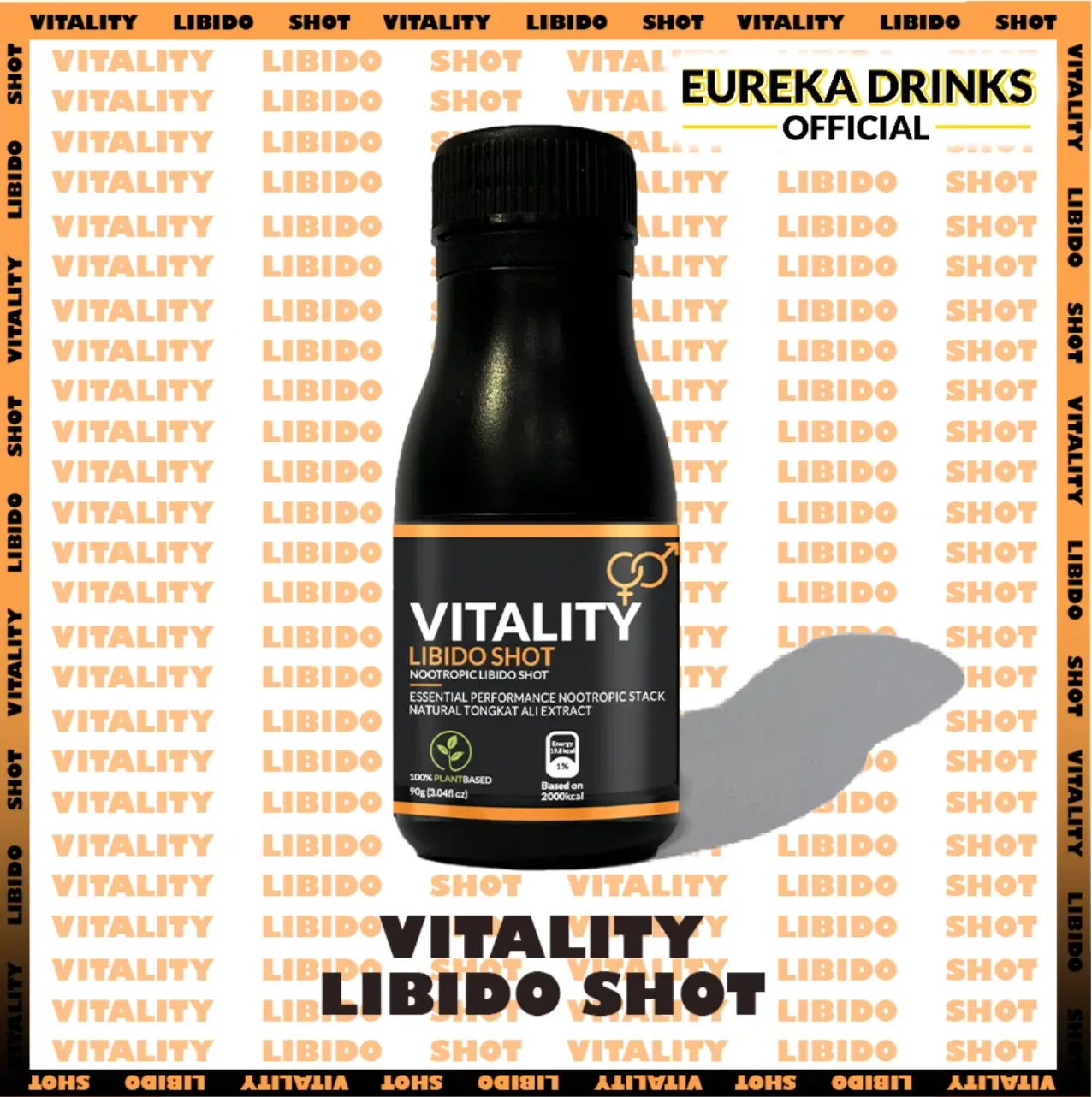 Vitality Libido Shot with Powerful Nootropic Essential Performance Natural Tongkat Ali Energy herbal healthy male drink vitality
