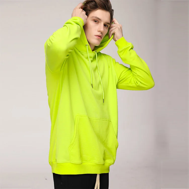 100% Cotton Oversized Fleece Green Hoodies men 320gsm custom plus size pullover Hoodie French Terry Pullover Sweatshirt