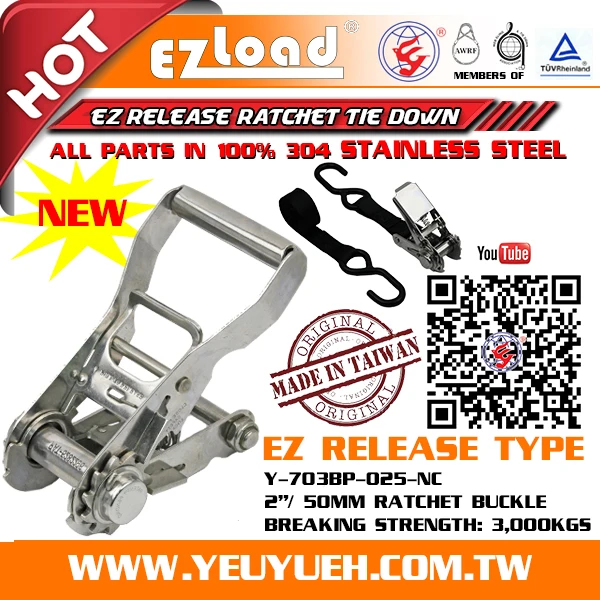 2 Inch Truck Motorcycle Atv Tie Down Stamping Tension Strap Belt Steel Ratchet Buckle