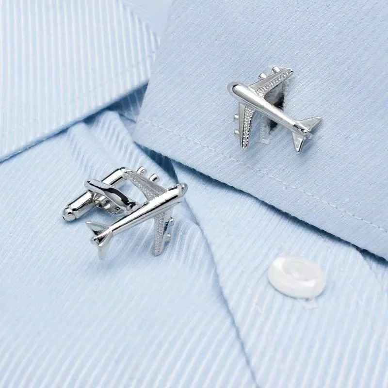 promotional custom airplane logo pilot cufflinks for men