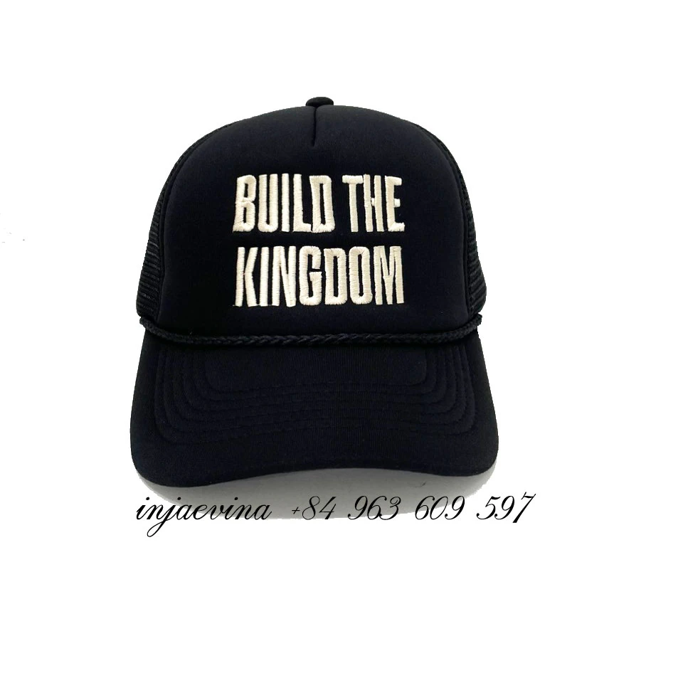 Custom Logo Foam Embroidered Baseball Hat Customized Size Trucker With Rope Multi Color Options snapback rope Laser Cut