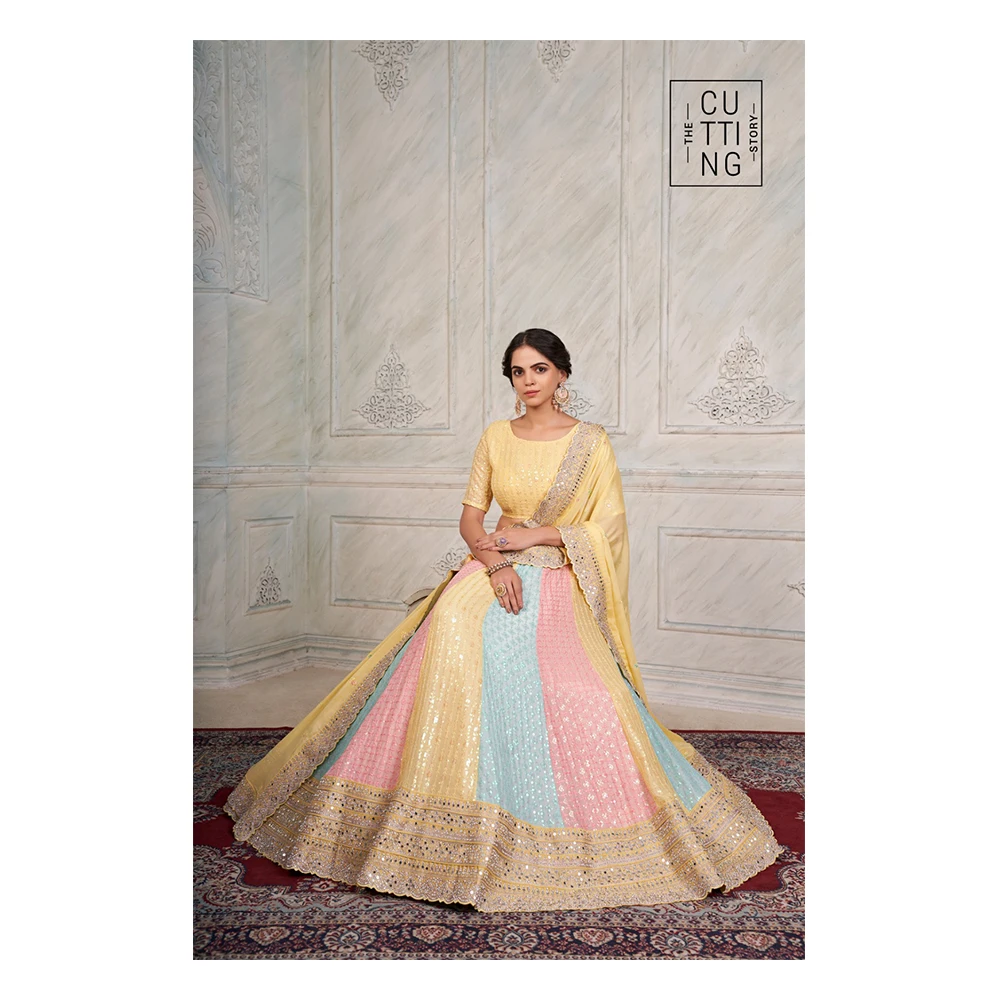 New Arrival 2023 Indian Party Wear Lehenga Choli With  Detailed Embroidery and Thread Work in Georgette Fabric