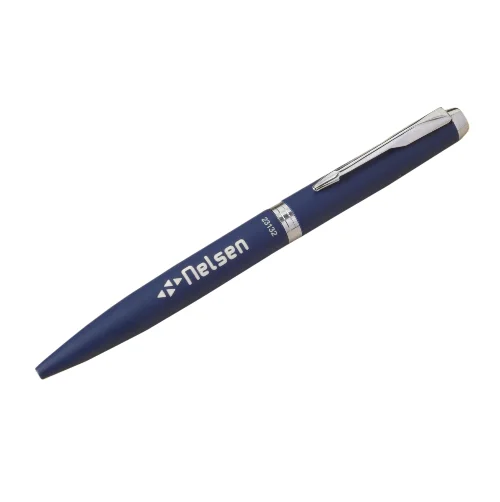 Slim Palladium Trim Ballpoint Pen Medium Point Black Ink Blue Chrome 0.5mm Writing Width Metal Stationery School Supplies