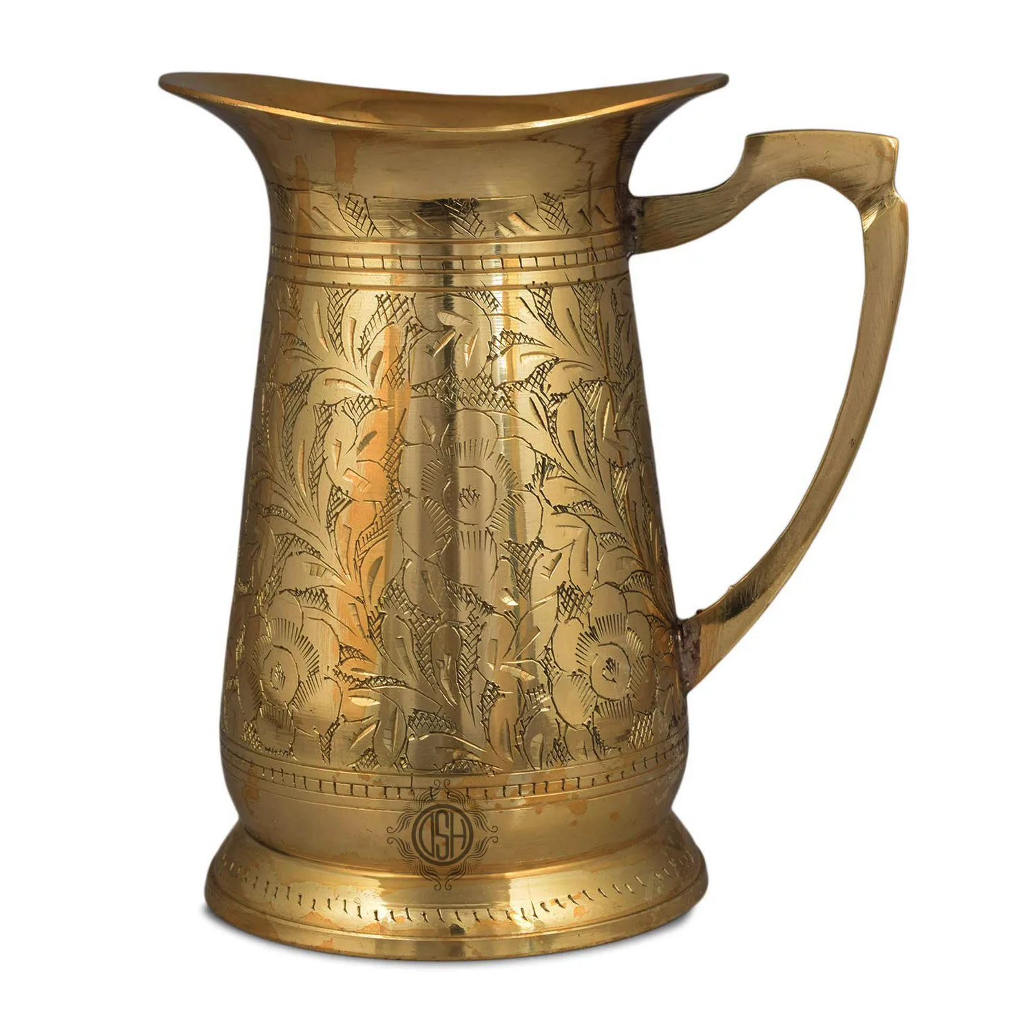 Modern Design Pure Brass Water Jug High Quality Hand Engraved Work Hotels And Restaurant Water Drinking Jug.