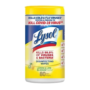 Lysol Wipes, Multi-Surfacel Cleaning Wipes, For Disinfecting and Cleaning, Lemon and Lime Blossom, 80