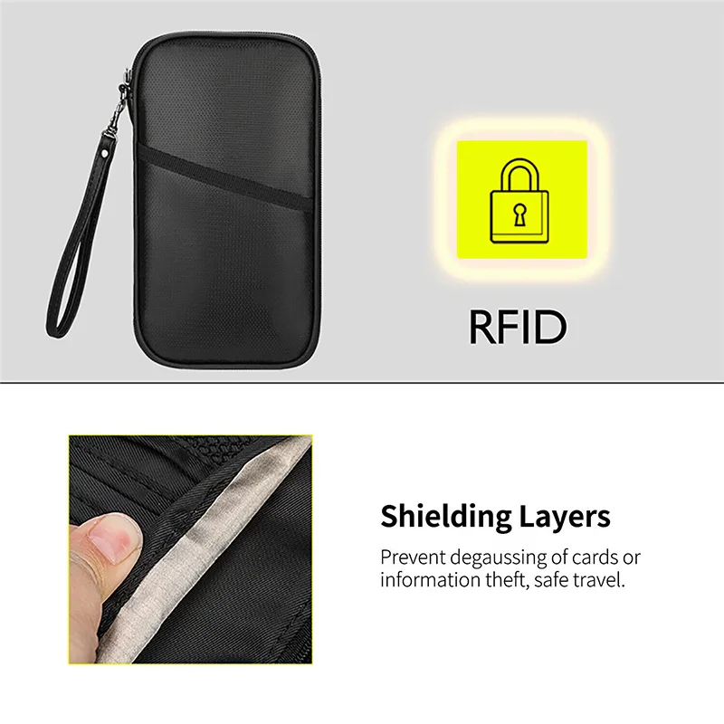 Fireproof Bag Storage Passport Document Waterproof Explosion-proof Travel Card Banknote Shielding Fireproof Wallet Bag