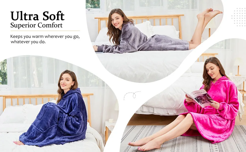 Sherpa Throw Fleece blanket hoodie  Solid for Winter hoodie blanket Polyester Soft Warm Christmas gift blanket hoodie oversized