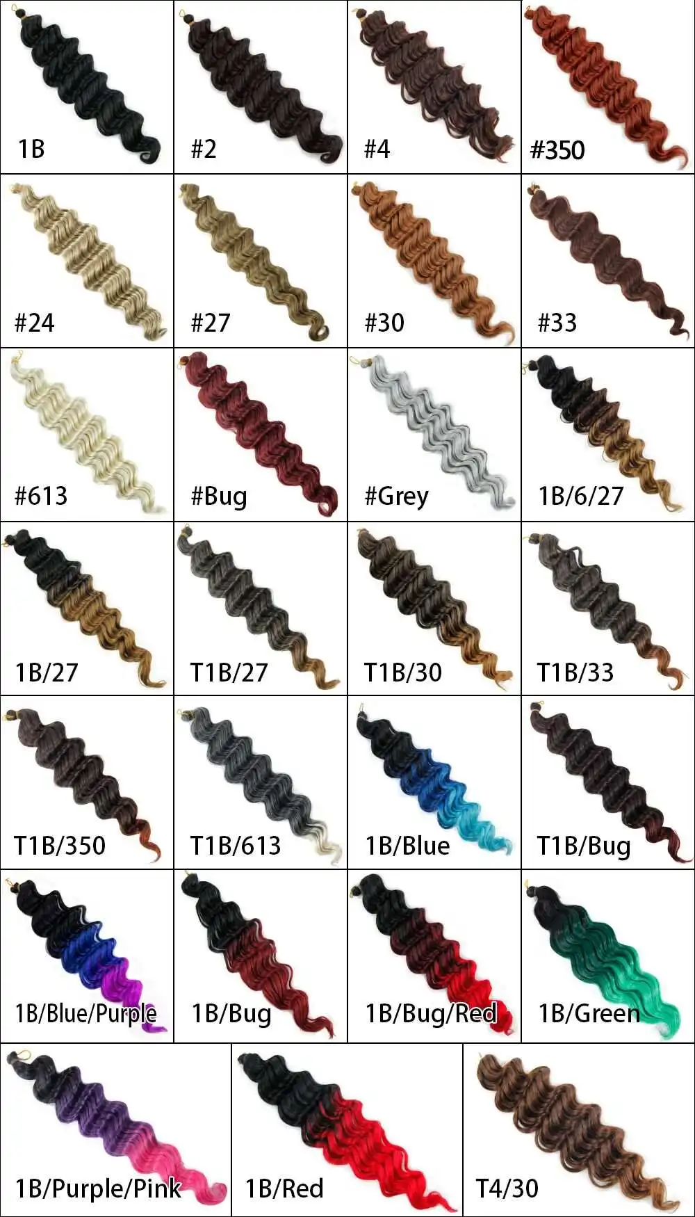 Crochet Braid Hair Super Long Braiding Hair 18 to 30inches 100 to 300g deep Curly Twist Synthetic Braiding Hair extension