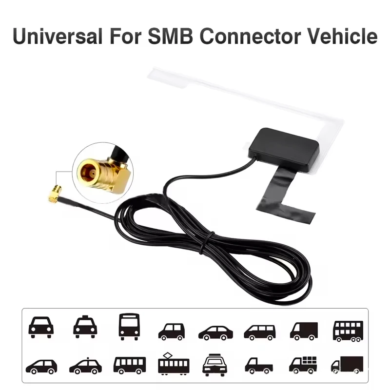 Universal DAB Digital Car FM Radio Aerial Antenna SMB Plug Glass Mount VHF UHF 18Dbi AM FM Patch Automobile Antenna