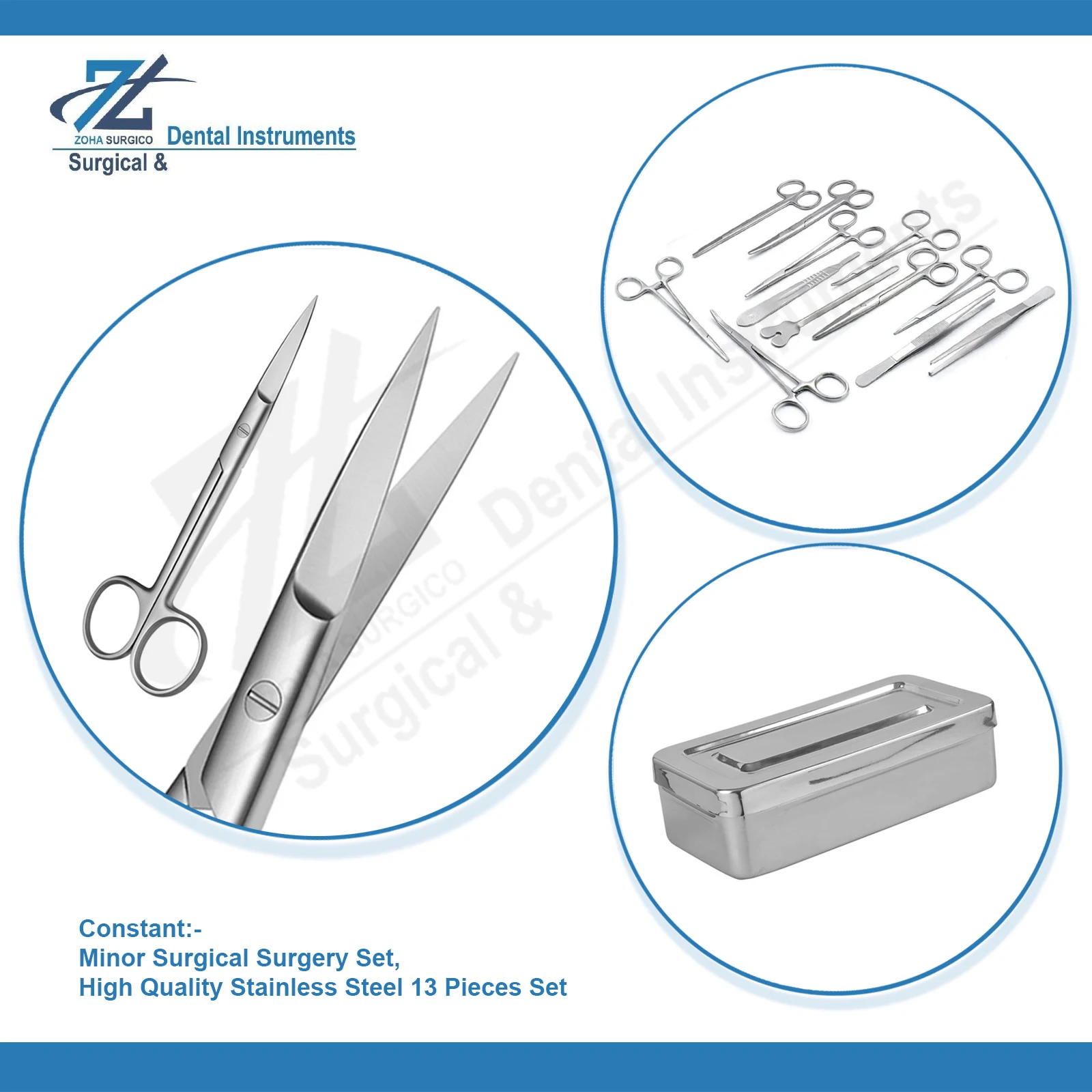 Набор хирургических инструментов из нержавеющей стали