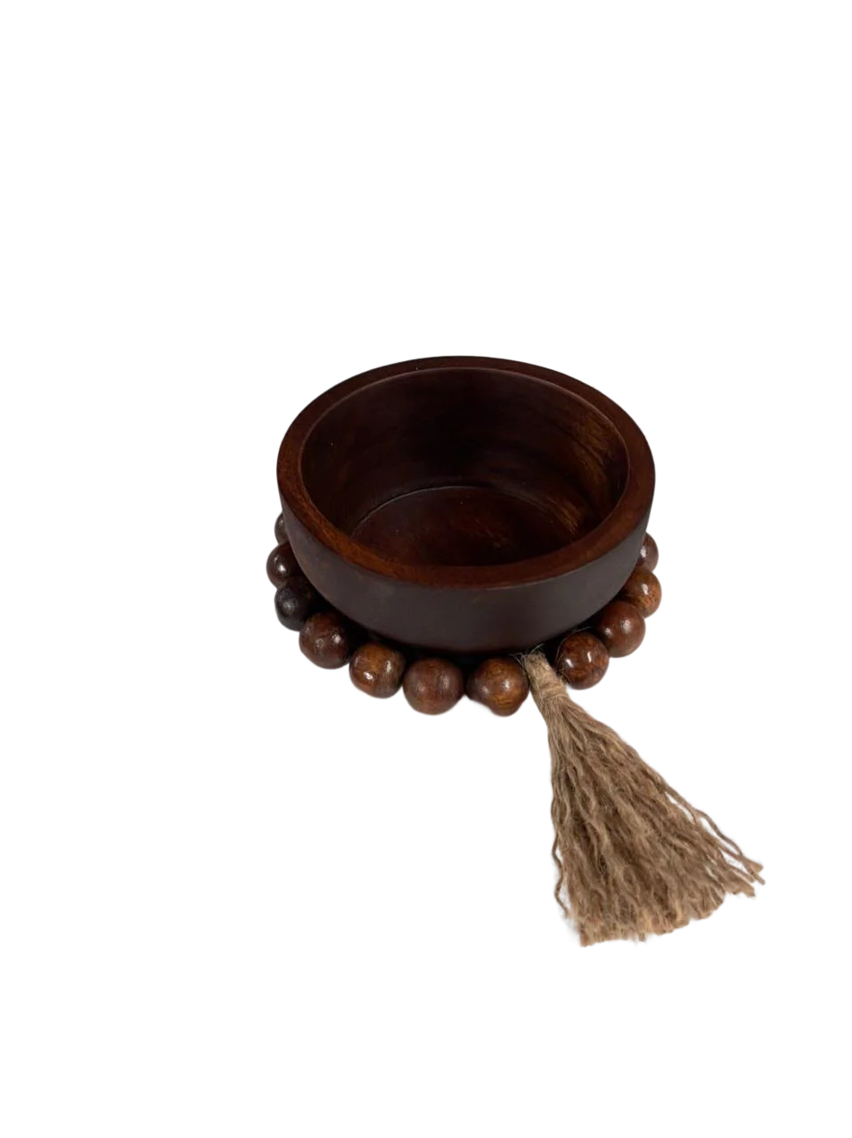 Wooden Round Dough Bowl With Beaded Ring Best Selling Antique Farmhouse Style Home Decor from Vietnam Handicraft Manufacture