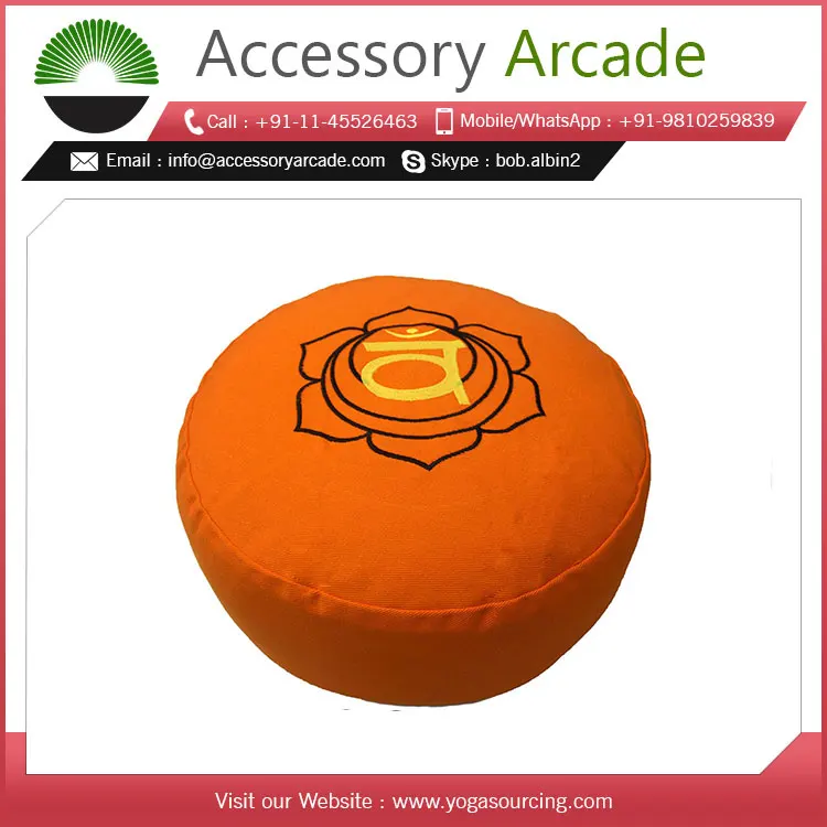 Comfortable Best Quality Product Zafu Meditation Round Cushion- Solid color top Emb Lowest Price