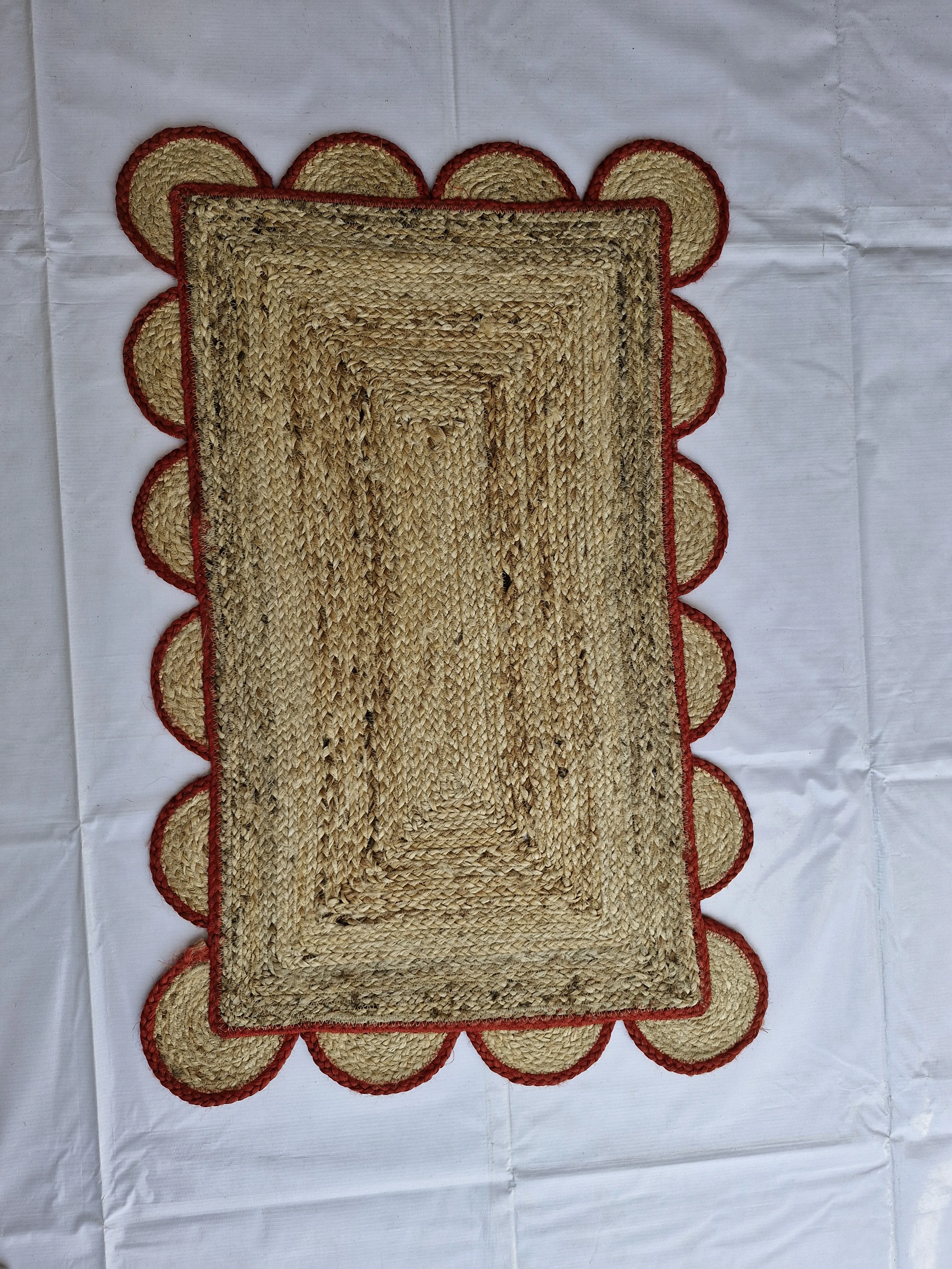 Beautiful Handmade Jute Rug Rectangle Large Outdoor Jute Rug with Different Design & Color Printed Braided Rectangle from India