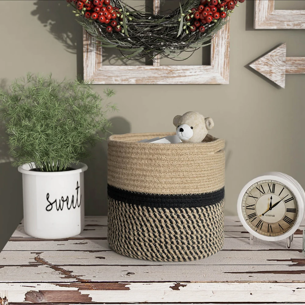 Natural Jute Plant Basket Flower Pot Holder Modern Style Woven Basket For Home Decoration Wholesale Vietnam