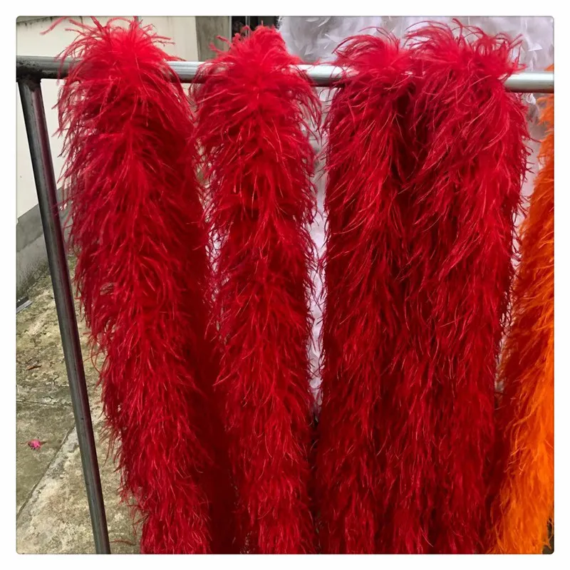 Direct manufacturer Beautiful 18 ply Ostrich Feather Boa For lady boutique Ostrich feather boa