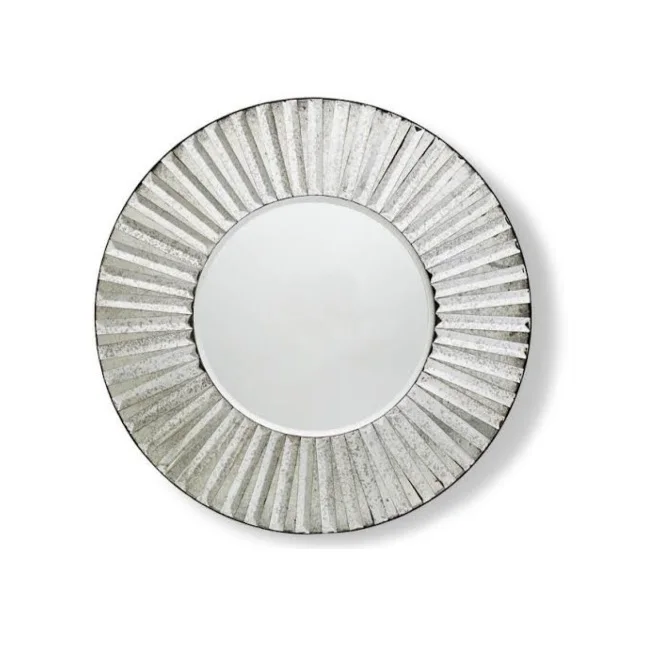 Hanging wall decoration mirror/flower shape rattan frame mirror handmade crafts wholesale For Bedroom Bathroom Living Room