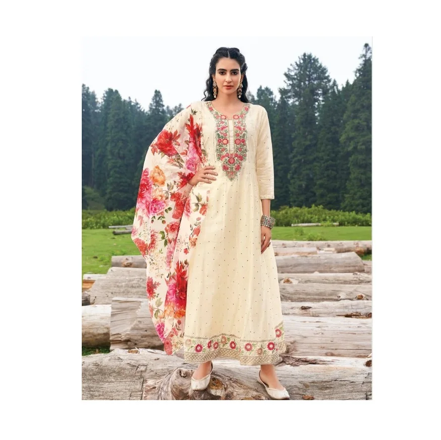 Традиционный напольный костюм Kurtis с великолепной дупаттой для свадебной одежды по оптовой цене