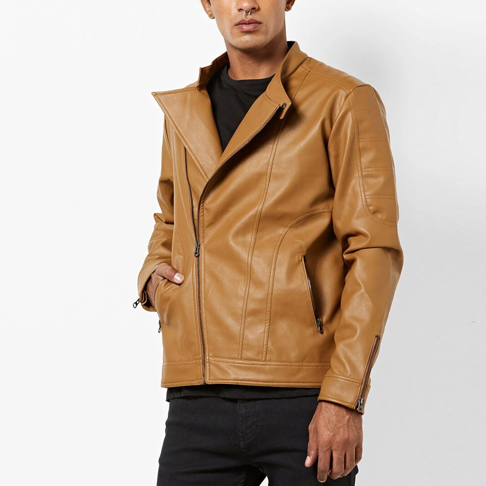 Best Quality Unique Style Men Leather Jacket Heavyweight Waterproof Original Leather Fabric Fashion Jacket with custom logo