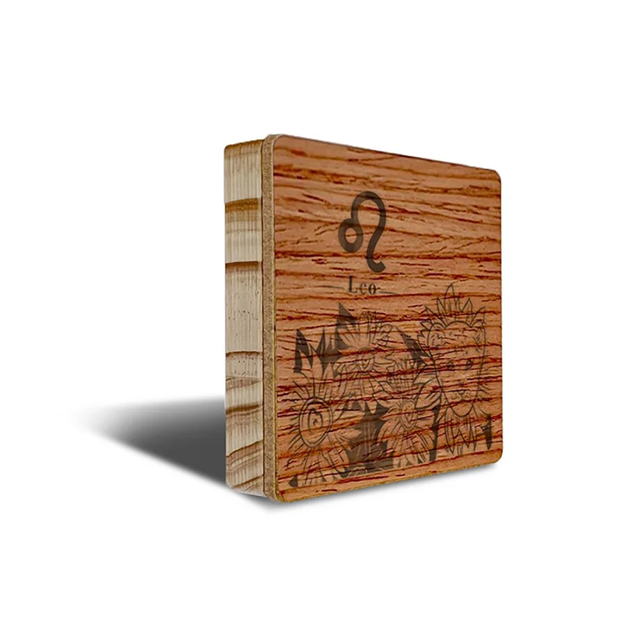 Hot Sale Stainless Steel Cherry Wood Horoscope Bottle Opener Star Sign Mobile Phone Holder Leo