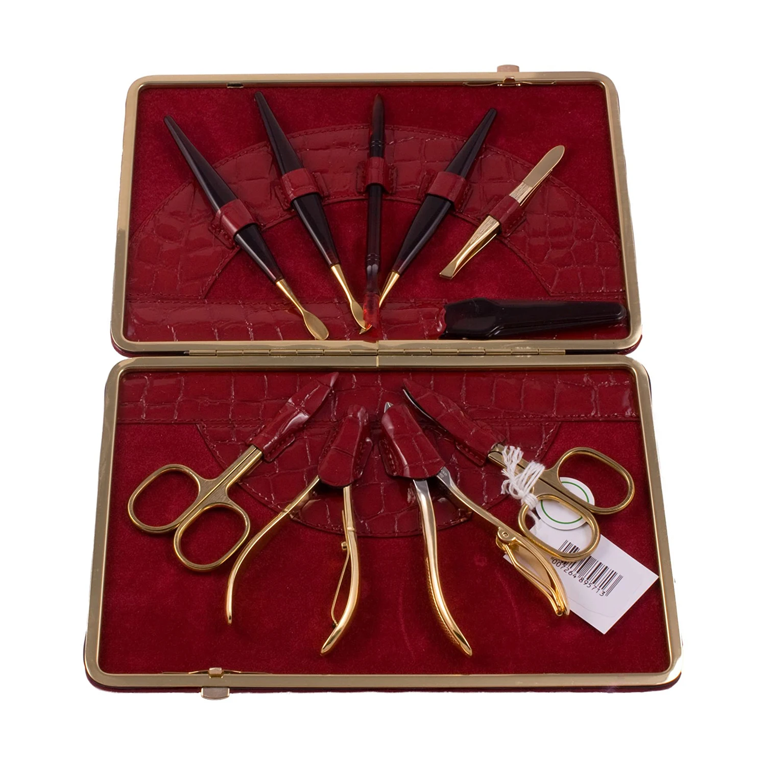 Gold Kit 10 Piece Manicure & Pedicure Supply made of high quality Leather Scissor Plated Premium Cleaning 2024