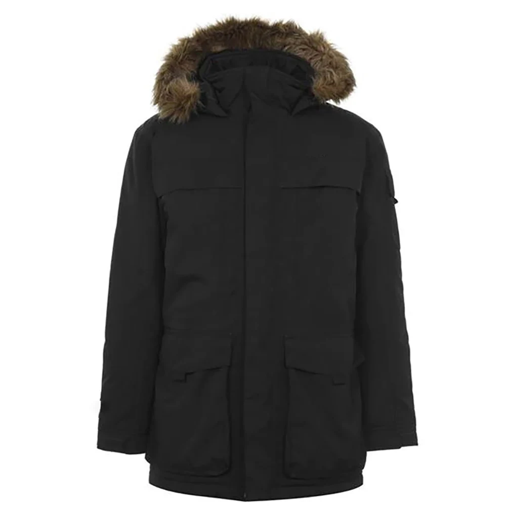 Newest Custom Design Long Sleeves Full Zip Fastening Faux Fur Trimmed Hooded Parka Jacket