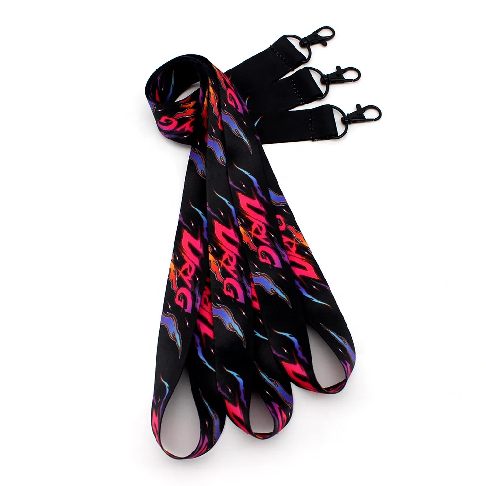 Promotional Price Volume Produce Custom Round Key Ring Heat Transfer Printing RPET Lanyard