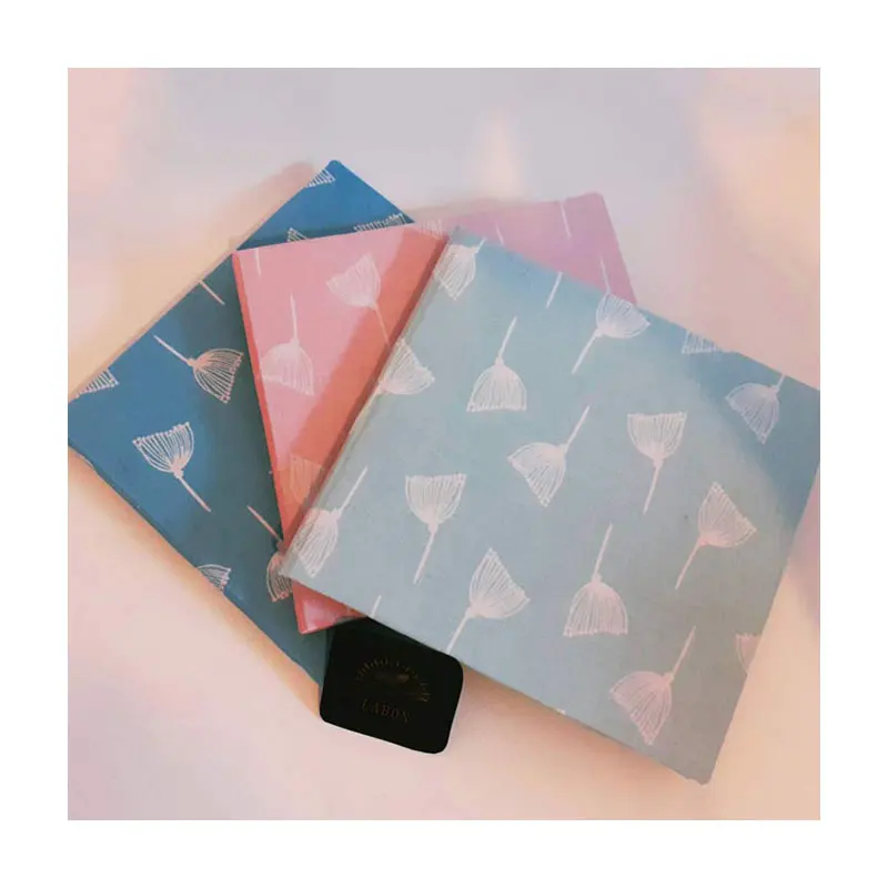 LABON Flower Print Pink And White Textile Cover Handmade Watercolor Paper Sketchbook