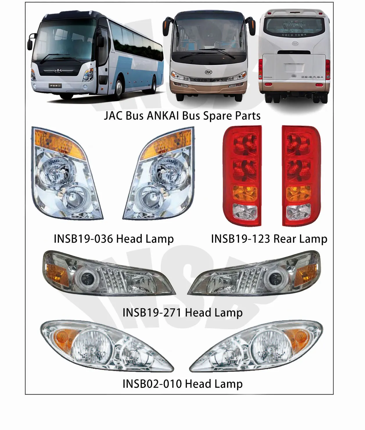 head lamp for JAC HK6103H HK6819 HK6879 HK6909 Bus ANKAI Bus Spare Parts INSB19-271
