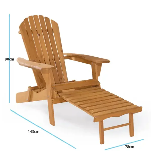 Home Garden Wooden Furniture Adirondack Chair With Ottoman