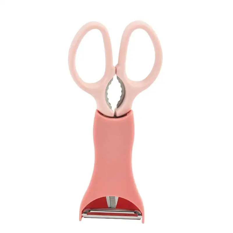 German Japanese Multifunctional New Professional Heavy Duty Stainless Steel Pink Kitchen Scissors