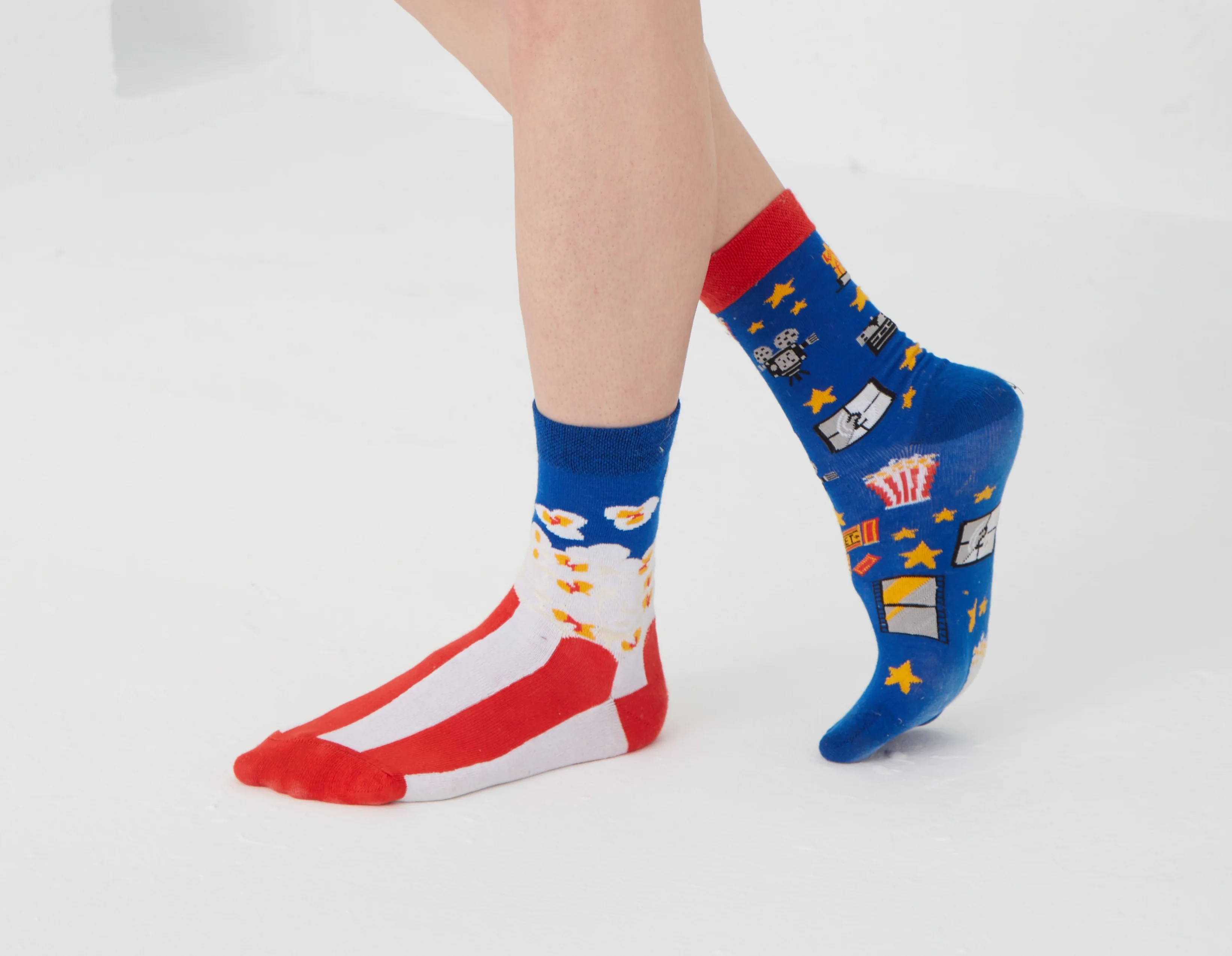 Разнообразные Носки с рисунком попкорна и кино, забавные Разноцветные носки с животными, фаст-фуд, хлопковые детские носки