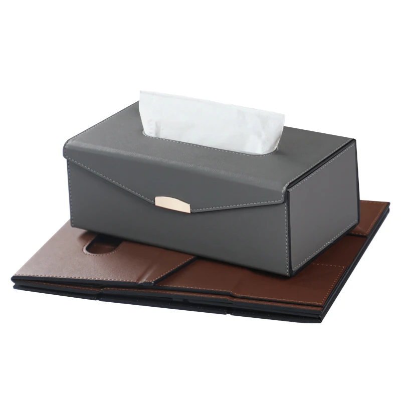 modern leather tissue box holders napkin dispenser for restaurant rectangular  napkin holder tissue box foldable Cover Holder