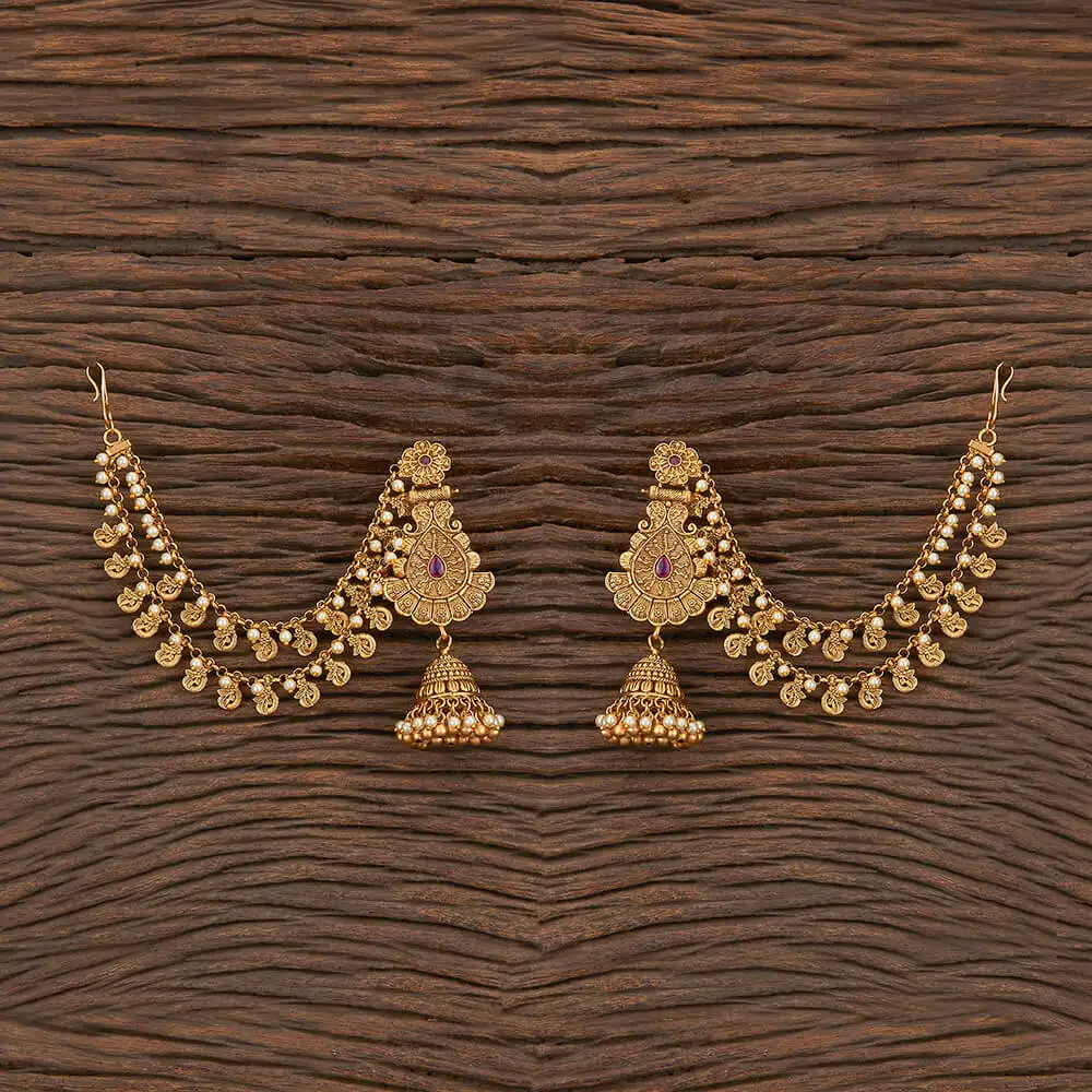 Buy Online Export Quality Antique Jhumki Style Bahubali Earring With Matte Gold Plating 217226