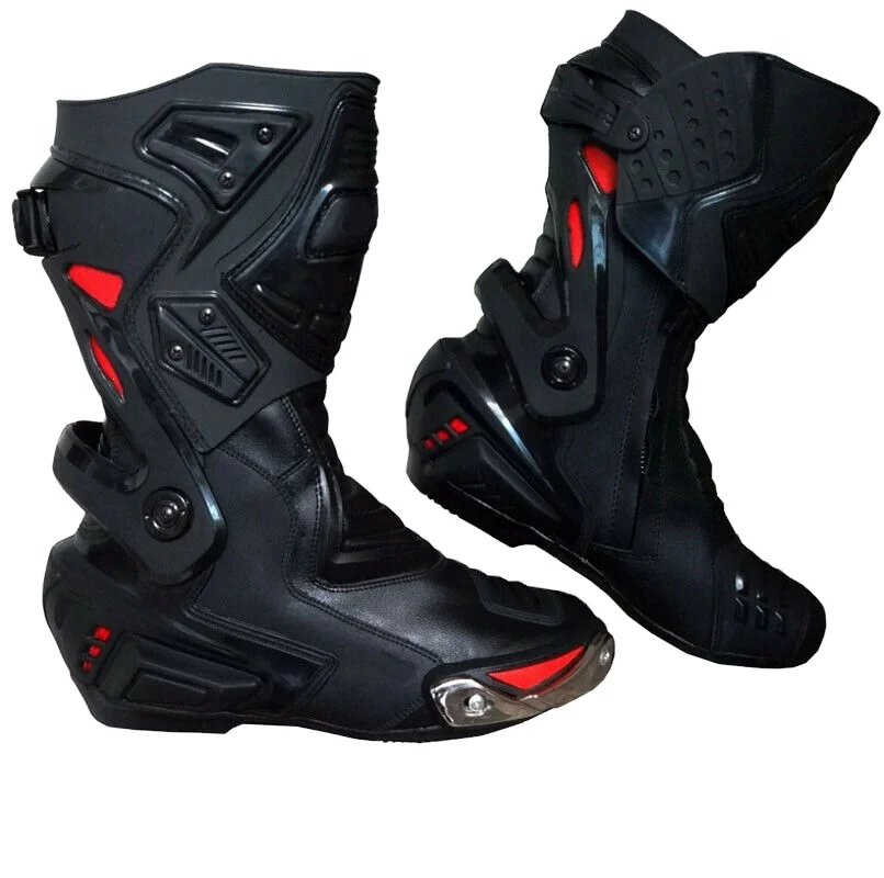Top Quality Riding Tribe Microfiber Leather Motorcycle Boots Pro Biker SPEED  Motor Bike Racing Shoes Motocross Motorbike Boo