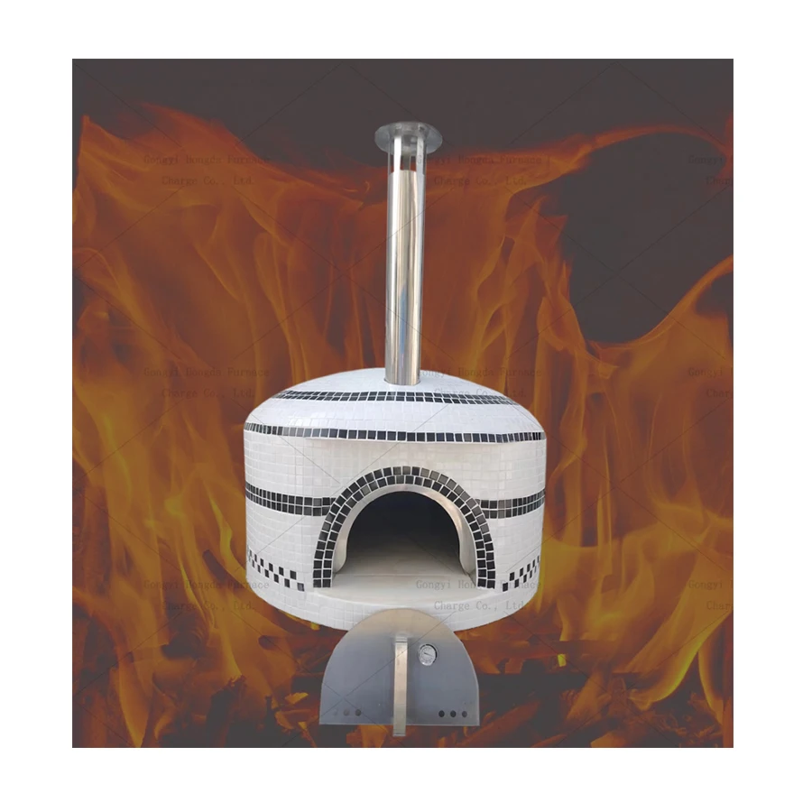 garden ceramic rolling baker tower outdoor pizza oven fast wood fired pizza oven for commercial