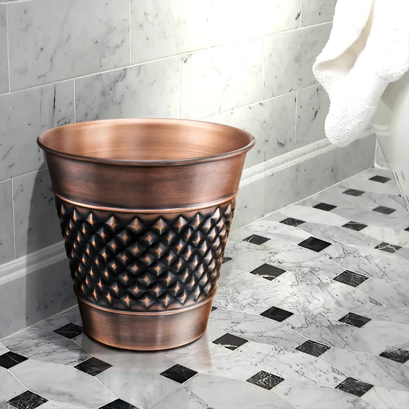 Living Room Decorative Iron Trash Bucket for Home  Bar & Restaurants Metal Iron Waste Bin Classic Design Dust Bin for Office