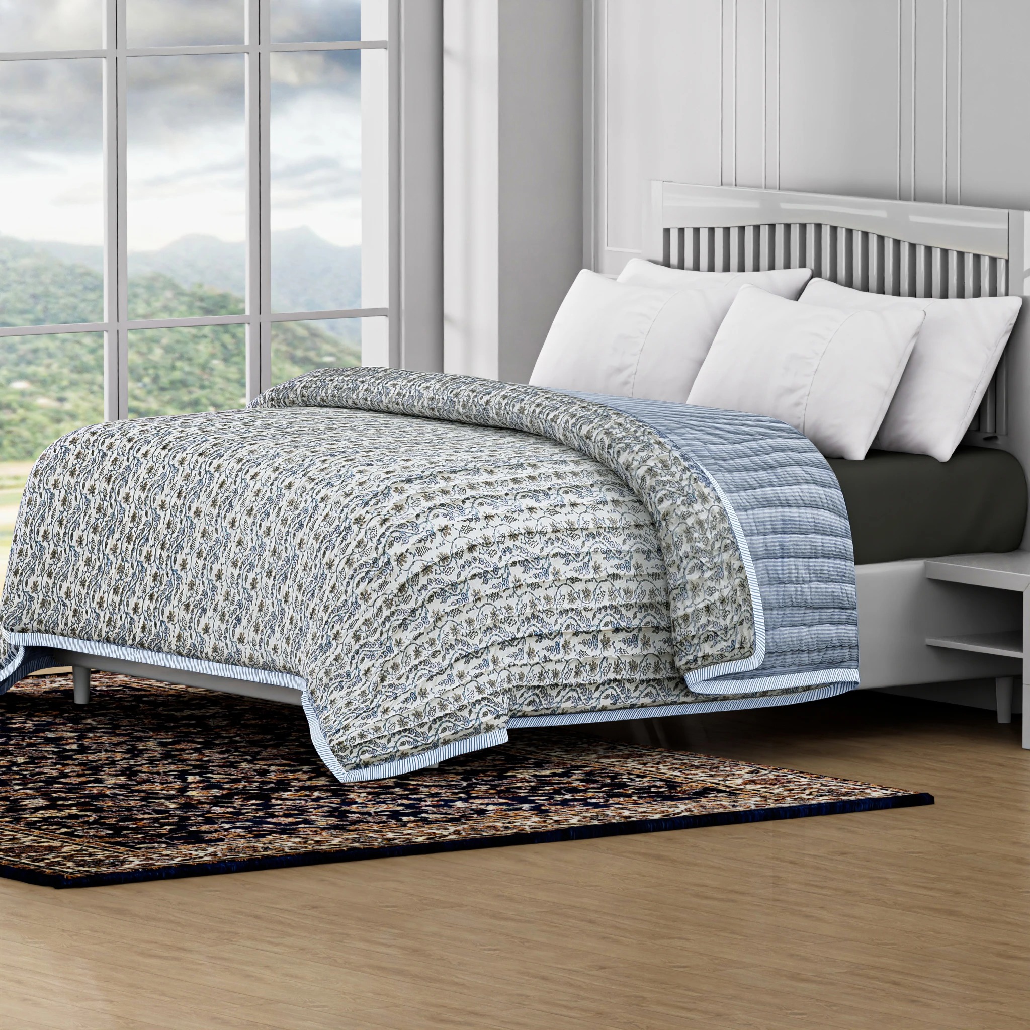 Новое детское двухстороннее стеганое одеяло с голубыми глазами 100% Хлопковое лоскутное для дивана и кровати роскошное большого размера