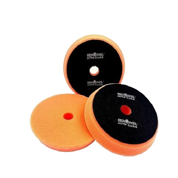 Super Fine Durable OEM Apec Brand Smooth Polishing Cleaning Pad Car Accessories 5 inch Size Foam Pad (Orange) In Bulk Packing